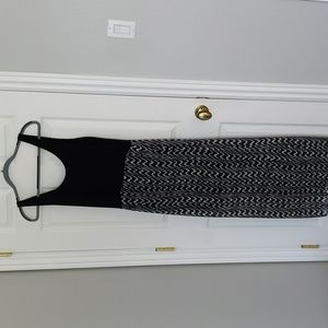 Black printed Vince Camuto sheer skirt overlay